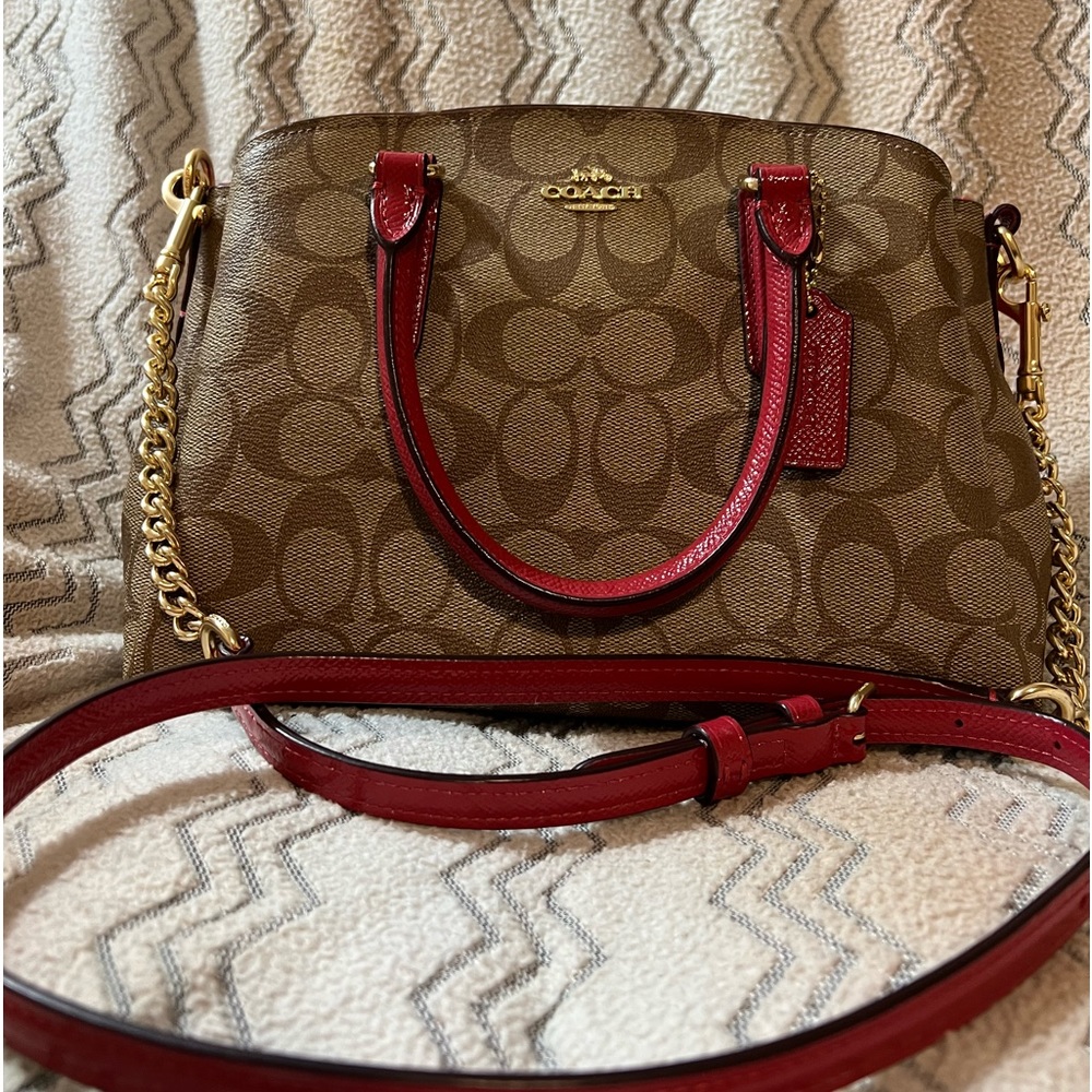 Coach monogram small chain bag